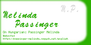 melinda passinger business card